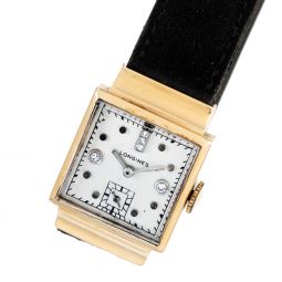 WOMENS GOLD LONGINES DRESS WATCH C1950S | 14K YELLOW GOLD SQUARE CASE, 17 JEWEL